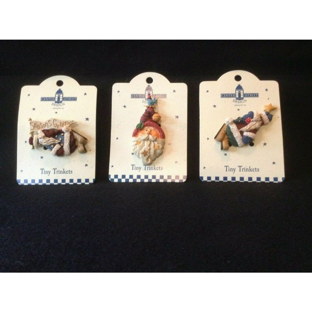 Center Street Design Tiny Trinkets Christmas Pins, Set of 3